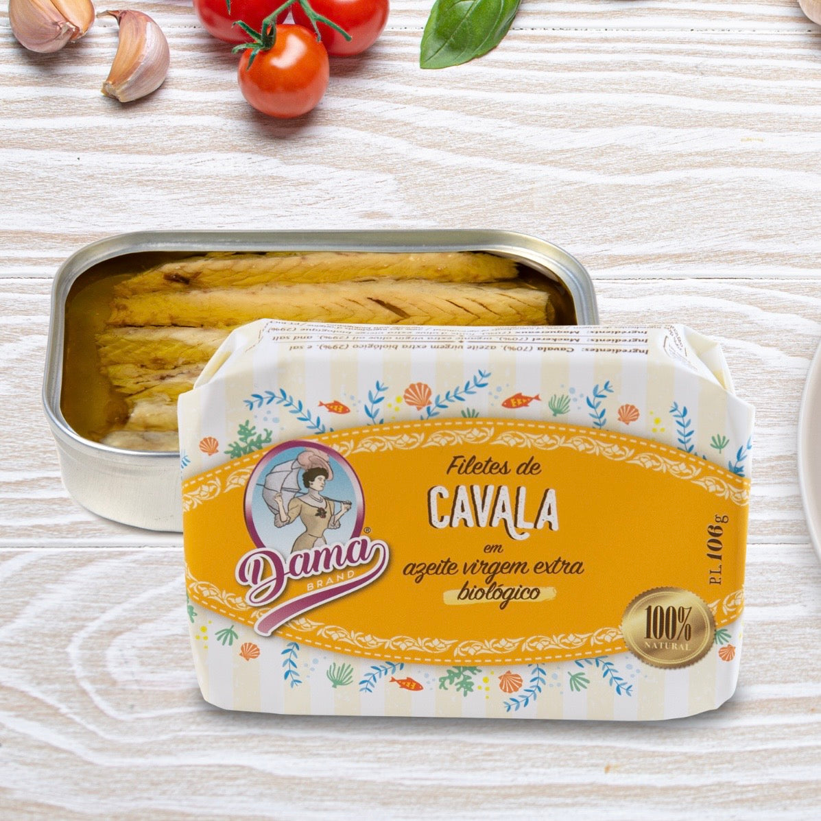 Skumbriju file bioloģiskā pirmā spieduma olīveļļā (BIO) | Dama