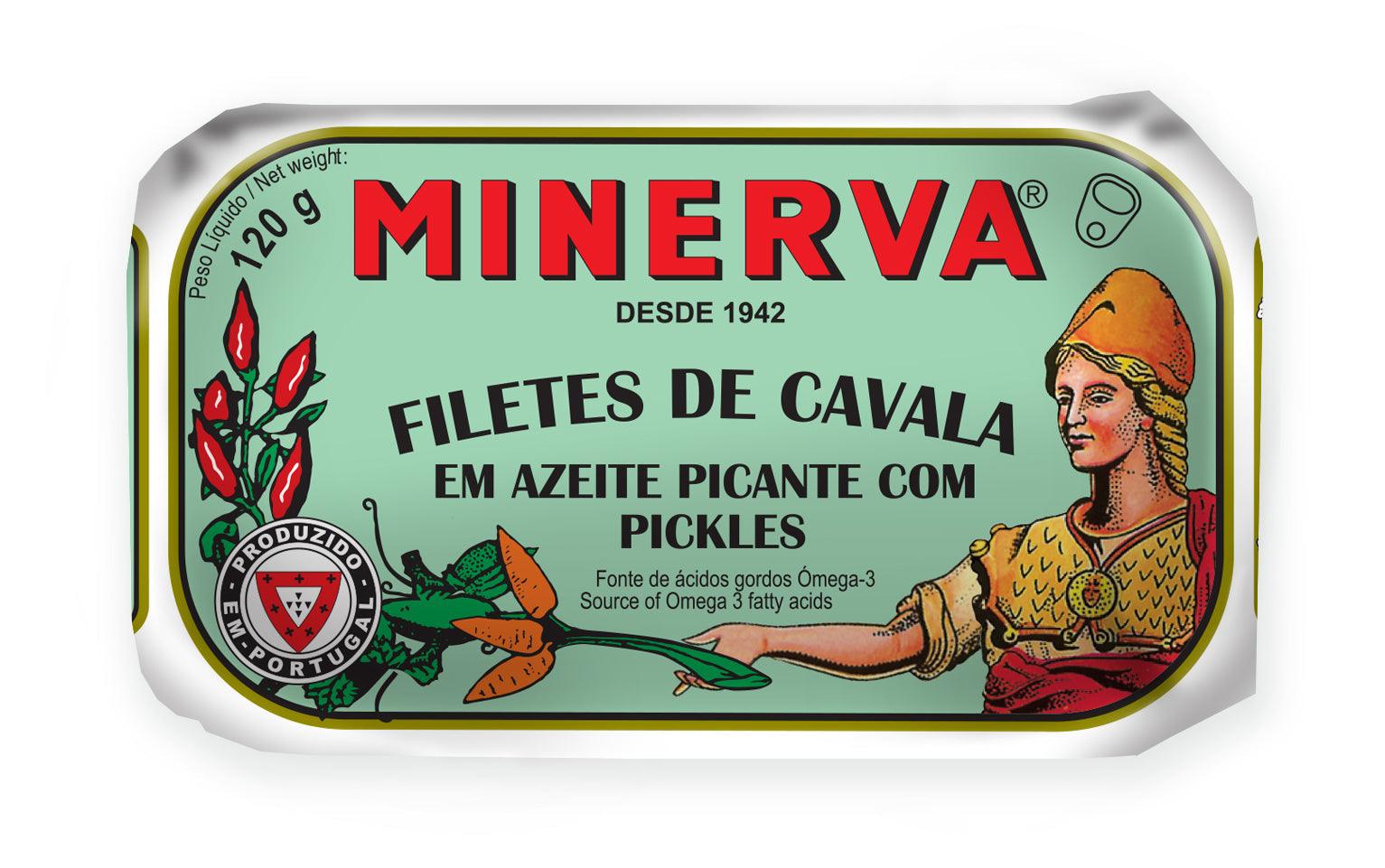 Skumbrių filė aštriame aliejuje su marinuotais agurko ir morkų griežinėliais Minerva Classic