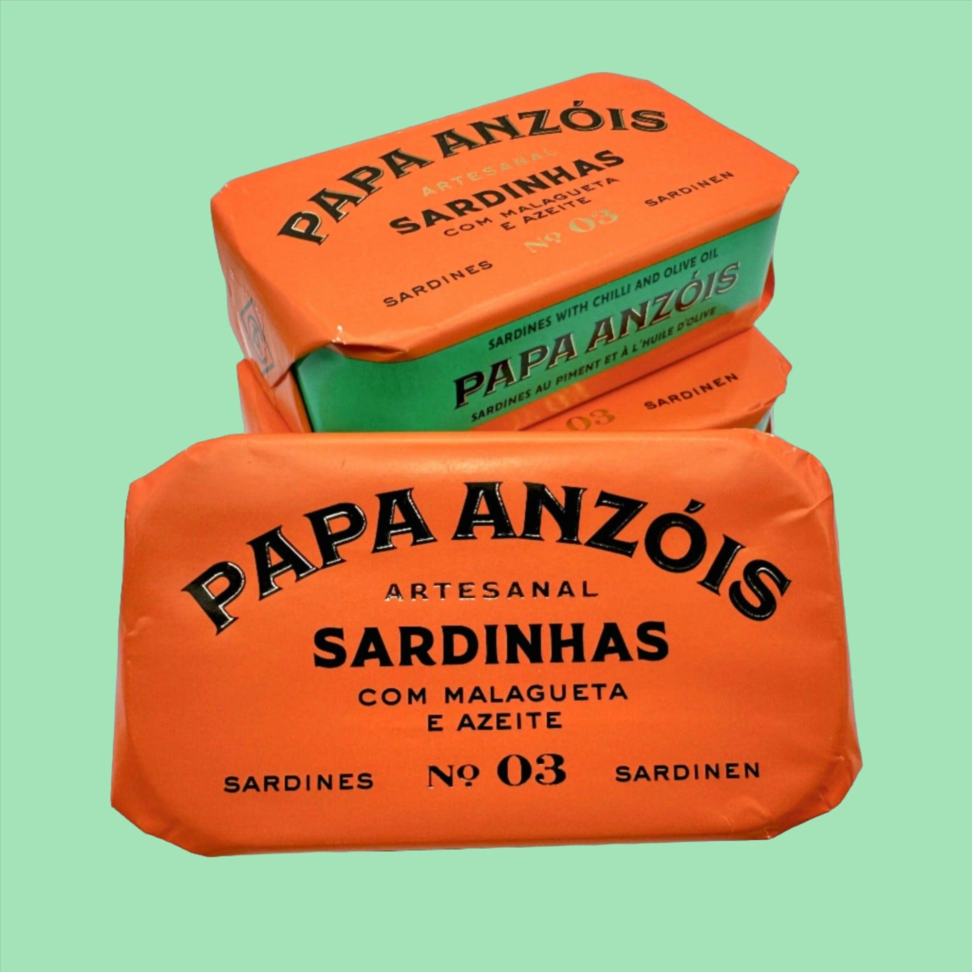 Sardines in olive oil with chili pepper | Papa Anzóis